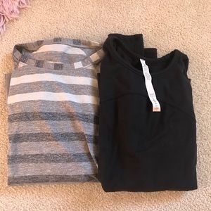 Two long sleeve tops by Lululemon.